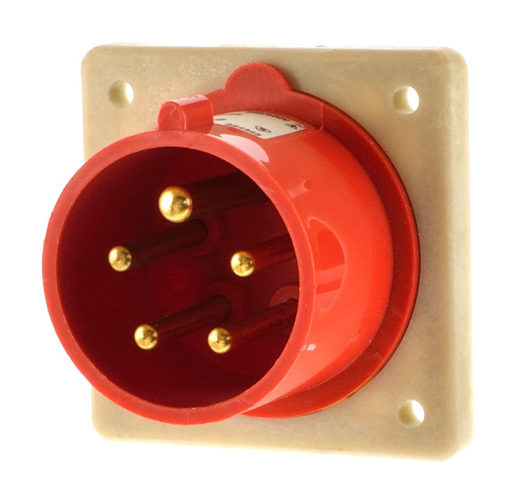 Walther 615 b CEE Anbaustecker 16 A 6h 5 polig  80x80m / Lagerspuren 