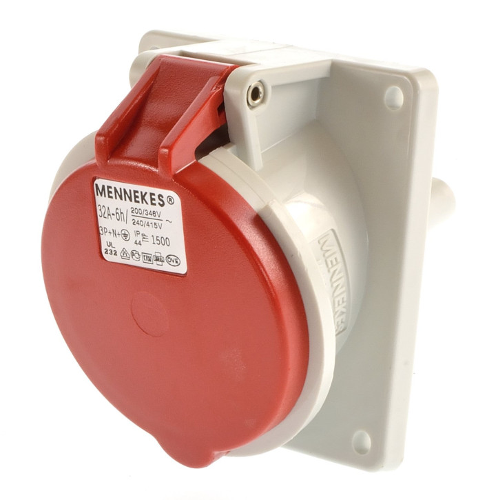 Mennekes 1500 CEE Einbausteckdose 32A 5p ip44 schräg konf.