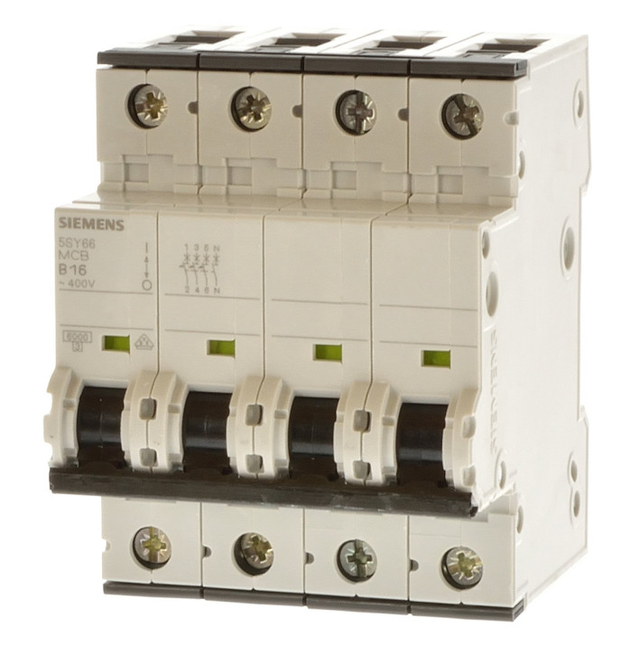 Siemens 5SY6616-6  Sicherungsautomat 6KA 3+N-POL B16 / 4 polig