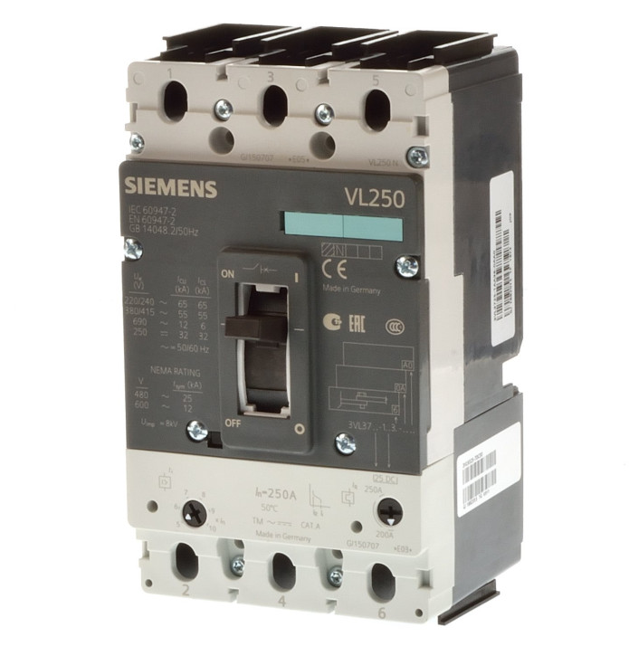 Siemens 3VL3725-1DC36-0AA0 Leistungsschalter 250A 3 polig  