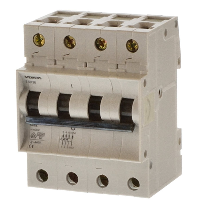 Siemens 5SX2632-7 C32 Sicherungsautomat 4 polig 3+N
