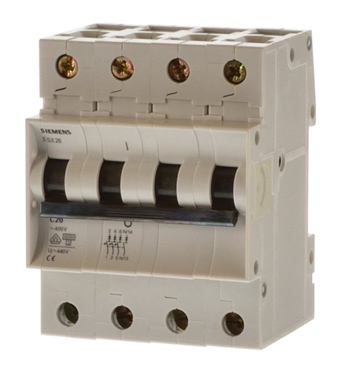 Siemens 5SX2616-7 C16 Sicherungsautomat 4 polig 3+N