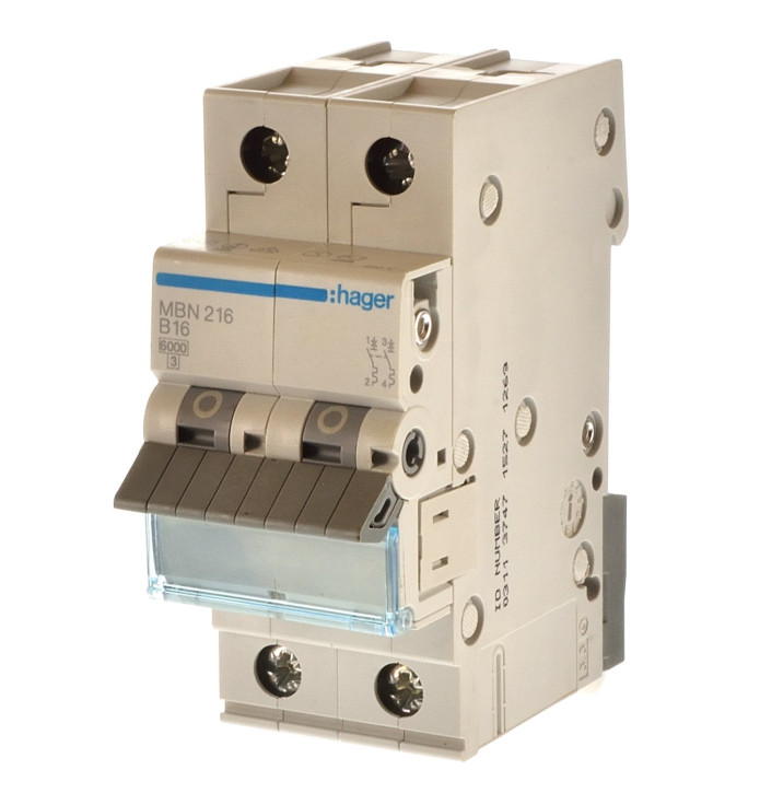 Hager MBN216 Sicherungsautomat B16 2 polig 431025