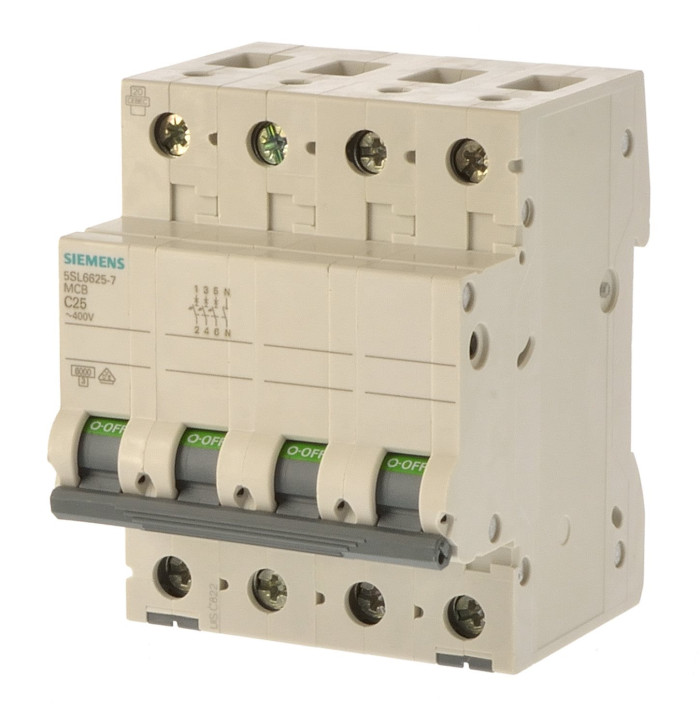 Siemens 5SL6625-7 Sicherungsautomat C25 6KA 3+N-POL / 4 polig 