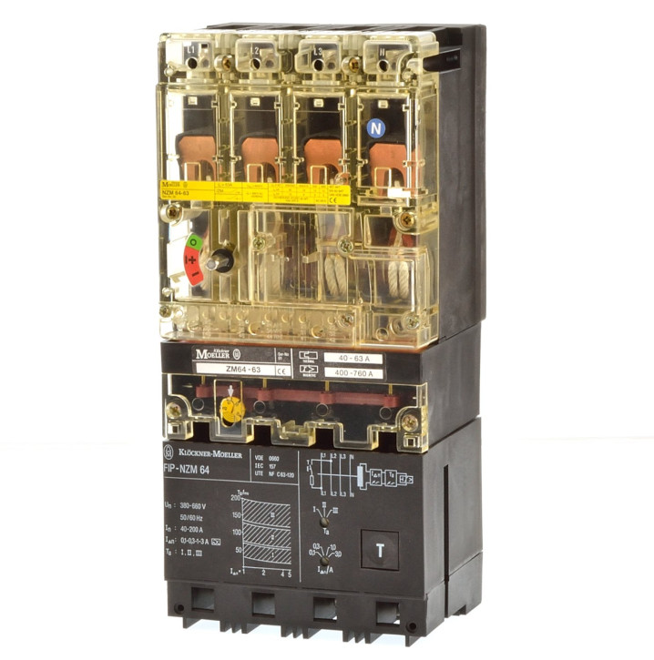 Moeller NZM64-63 +ZM64-63/FIP-NZM64 Leistungsschalter 4 polig mit Fi