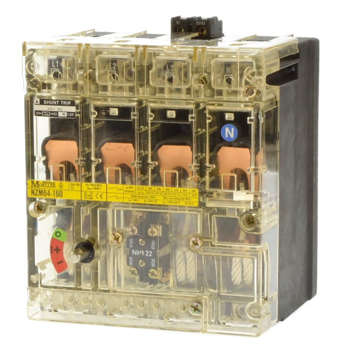 Moeller NZM64-160 Leistungsschalter 63A 4 polig +A24VDC