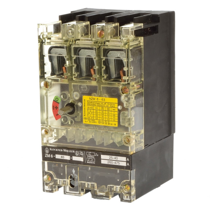 Moeller NZM6-63 + ZM6-40 Leistungsschalter gebraucht No 157