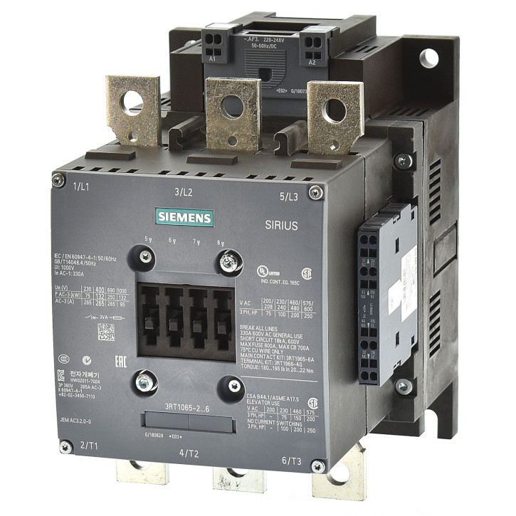Siemens 3RT1065-6AP36 Schütz 132KW Spule 230VAC grau