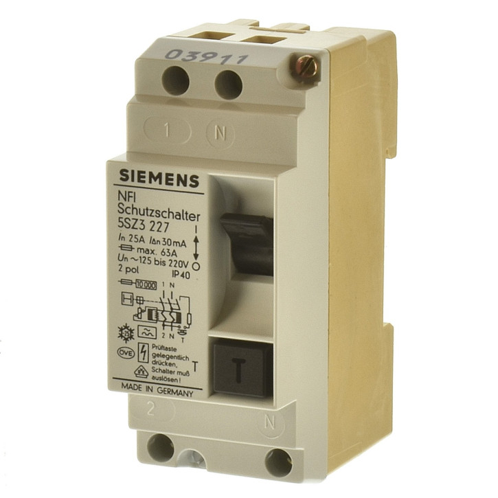 Siemens 5SZ3227 Fi Schalter 25A 30mA T55 2polig