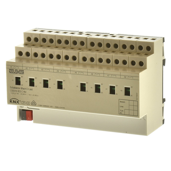 Jung 2308.16 REGCHM Schaltaktor 8fach C-Last AC230V 16A  