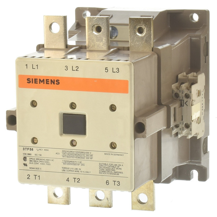 Siemens 3TF56 44-0AM0 Schütz 200KW Spule 220/264V AC braun