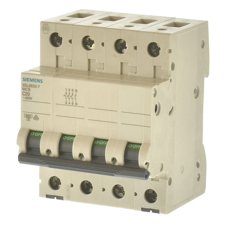 Siemens 5SL6620-7 Sicherungsautomat C20 6KA 3+N-POL / 4 polig 