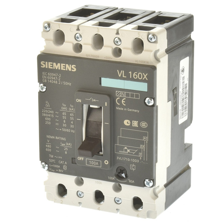 Siemens 3VL1710-1DD33 -0AB1 Leistungsschalter 100A