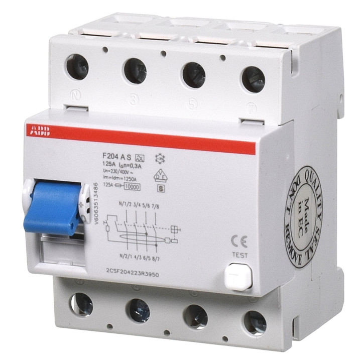 ABB F204 A S-125 /0,3 Fehlerstromschutzschalter 2CSF204223R3950 