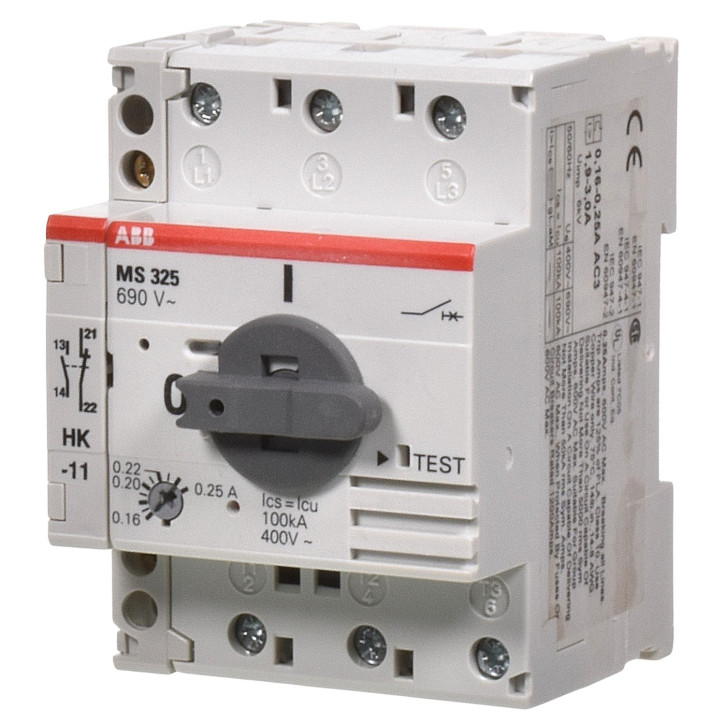 ABB MS325-0,25 + HK Motorschutzschalter 0,16-0,25A 1SAM150001R0002