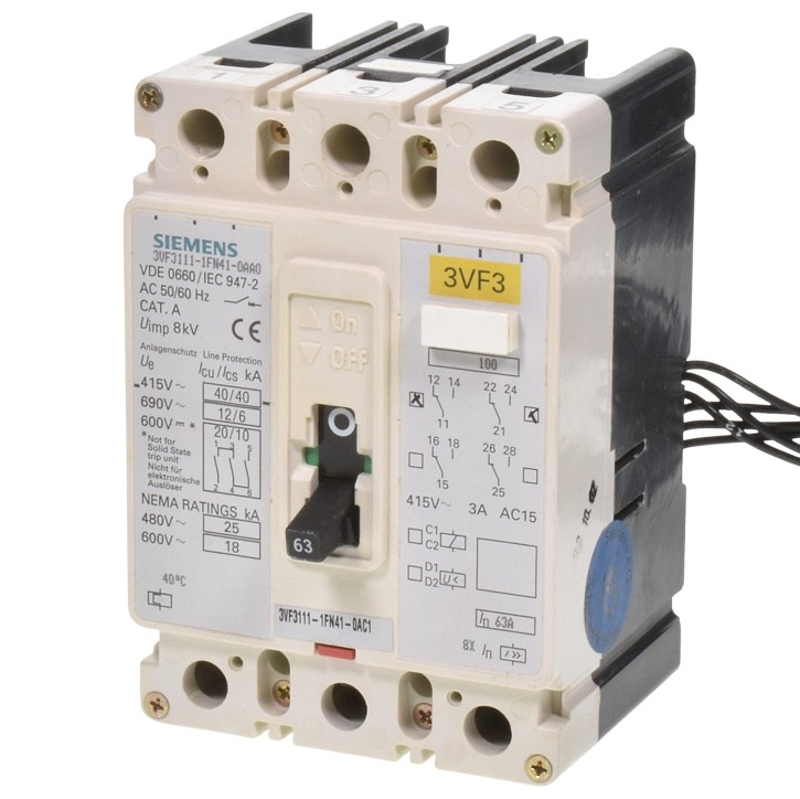 Siemens 3VF3111-1FN41-0AC1 Leistungsschalter 63A 