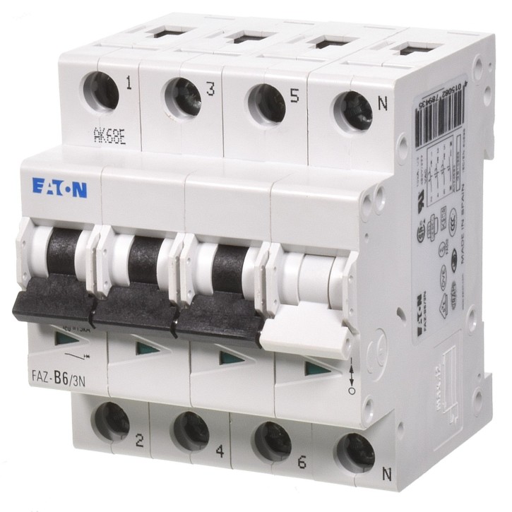 Eaton FAZ-B6/3N Leitungsschutzschalter B6 278728 15KA Eaton FAZ-B6/3N Leitungsschutzschalter B6 278728 15KA