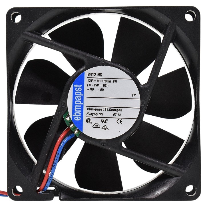 ebm Papst 8412 NG Lüfter 12VDC 2W 80x80x25mm ebm Papst 8412 NG Lüfter 12VDC 2W 80x80x25mm
