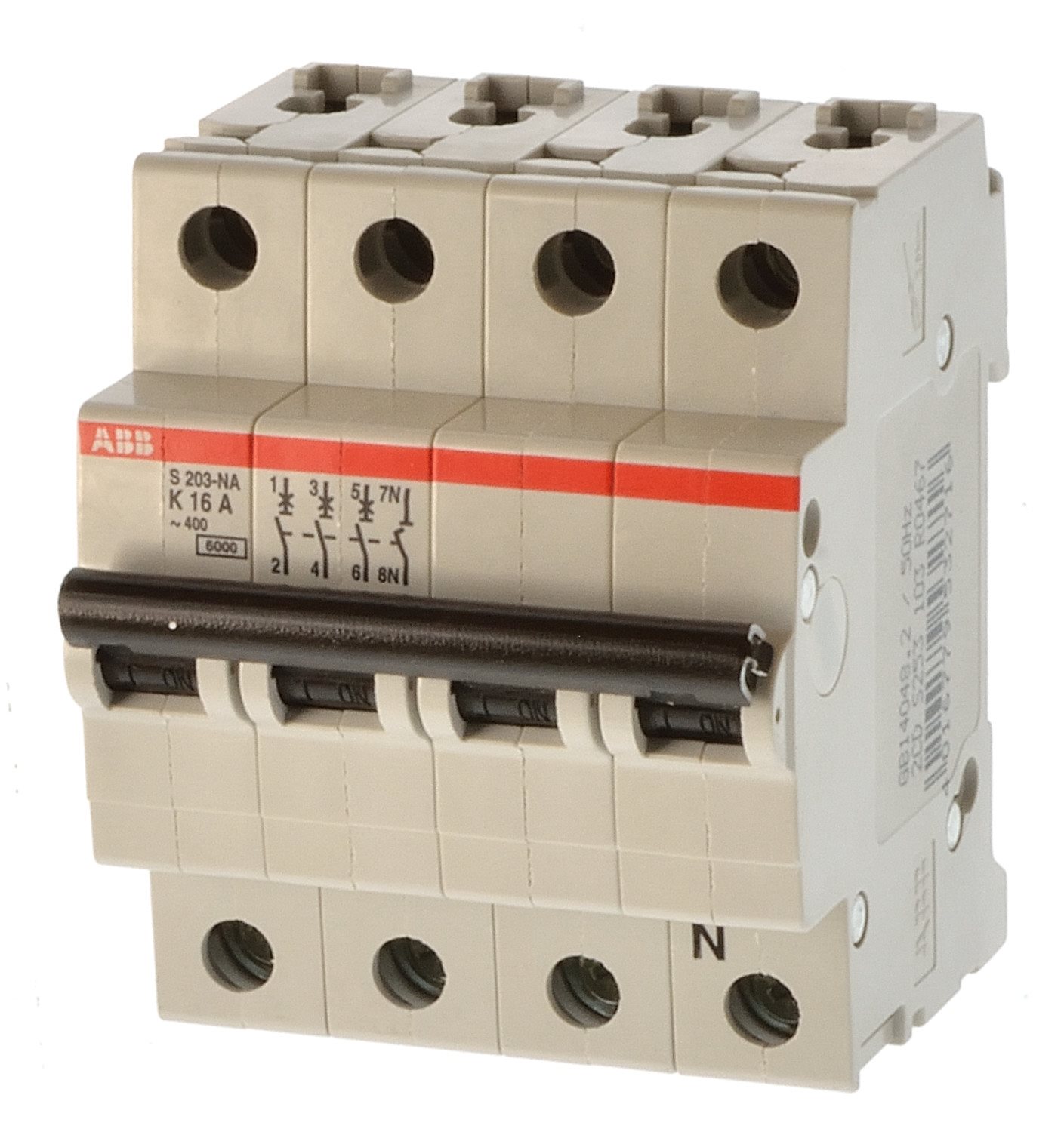 thumbnail image 2 of ABB S203 D 16A 2CDS253001R0161 ABB MCB, 3 Pole, 16A, 6KA | Malaysia 2 of 9