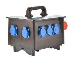 Schloder GSVI16 1C3 Stromverteiler 16A Fi 1x16-5xSchuko  mit K-Automaten 