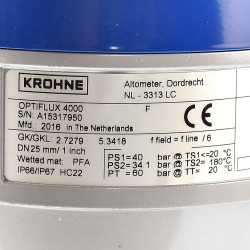 Krohne Optiflux 4000 Durchflussmessgerät MFD2016