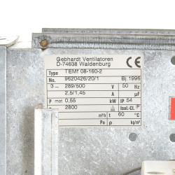 Gebhardt TEMf 08-160-2 Radialventilator 289/500V AC