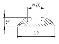1m Airlineschiene Zurrschiene Alu rund 42x10mm allsafe Jungfalk 520624